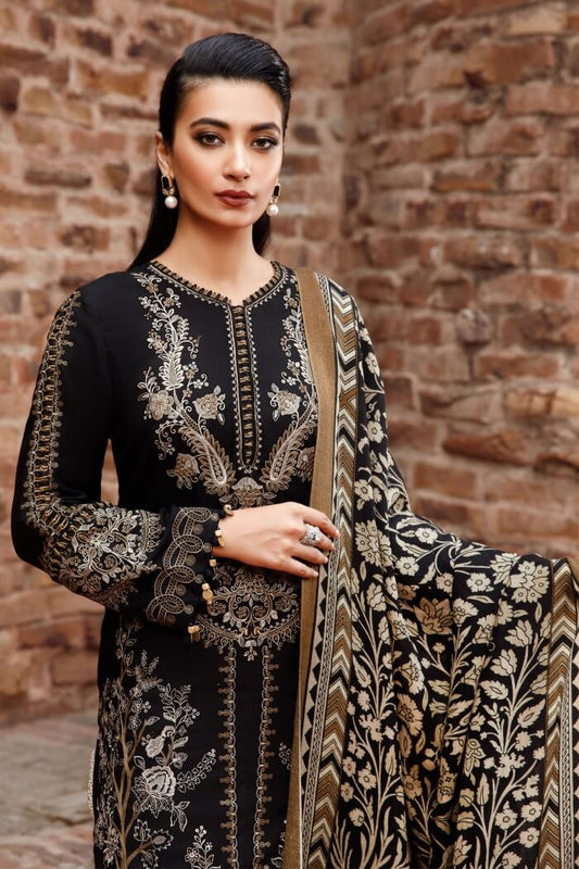 3 Piece Unstitched Embroidered Dhanak Suit | Vol 2