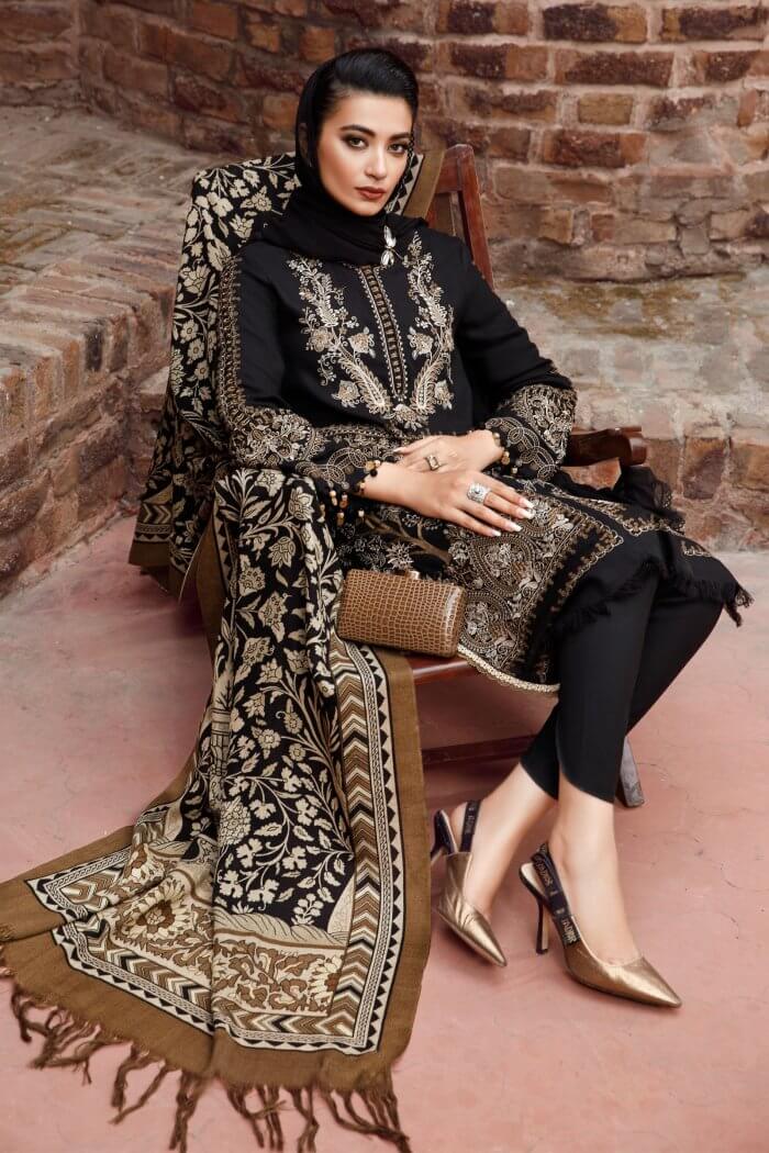 3 Piece Unstitched Embroidered Dhanak Suit | Vol 2