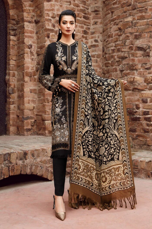 3 Piece Unstitched Embroidered Dhanak Suit | Vol 2