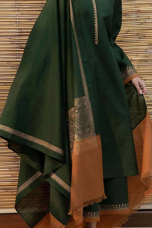 3 Piece Unstitched Embroidered Dhanak Suit | Vol 2