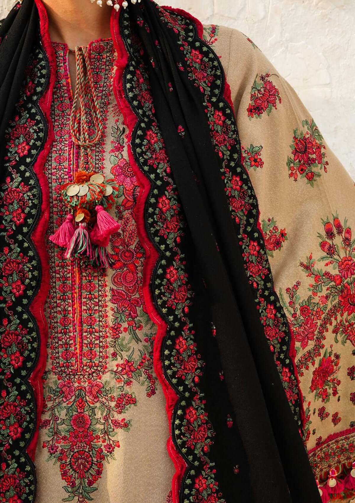 3 Piece Unstitched Embroidered Dhanak Suit | Vol 2