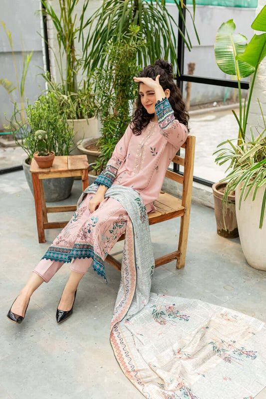 3 Piece Unstitched Embroidered Linen Suit | Vol 2