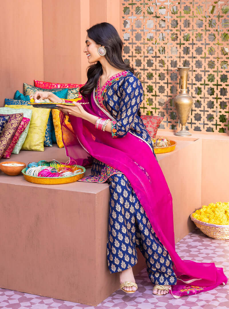 ZC 440-3 Piece Unstitched Embroidered Pure Lawn Suit with Fine Printed Lawn Dupatta