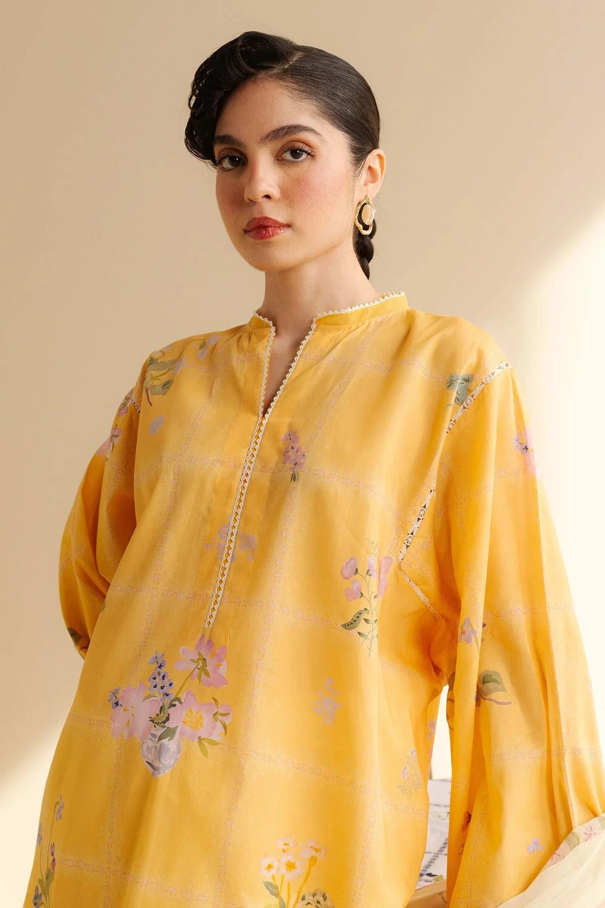CO 508-3 Piece Unstitched Digital Printed Pure Lawn Suit with Fine Printed Lawn Dupatta