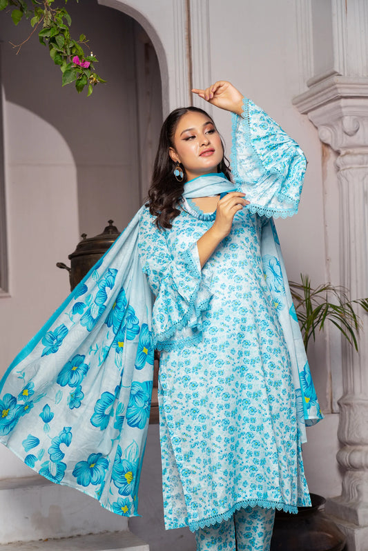 3 Piece Printed Lawn Unstitched Suit | Printed Lawn-25