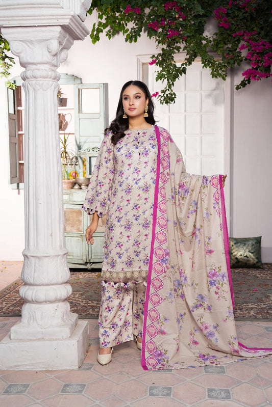 3 Piece Printed Lawn Unstitched Suit | Printed Lawn-25