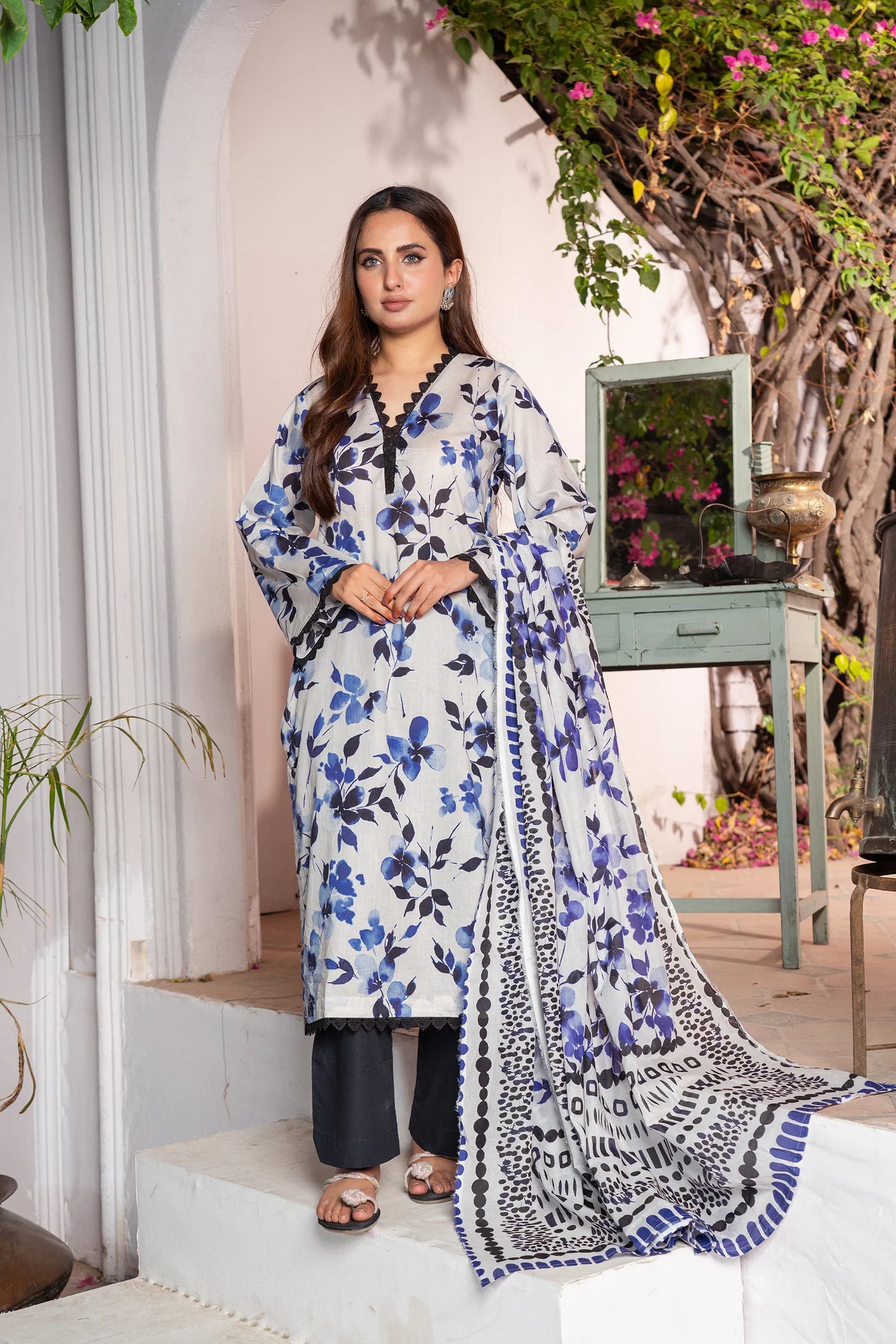 3 Piece Printed Lawn Unstitched Suit |  Printed Lawn-25