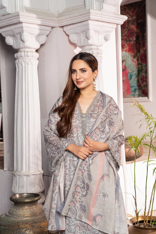 3 Piece Printed Lawn Unstitched Suit |  Printed Lawn-25