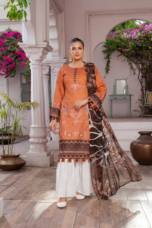 3 Piece Printed Lawn Unstitched Suit | Printed Lawn-25