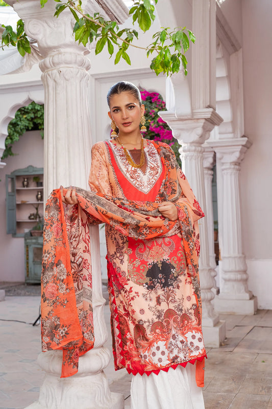 3 Piece Printed Lawn Unstitched Suit | Printed Lawn-25