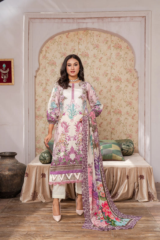 3 Piece Printed Lawn Unstitched Suit | Printed Lawn-25