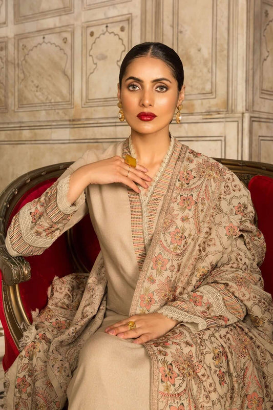 3 Piece Unstitched Embroidered Dhanak Suit | Vol 1