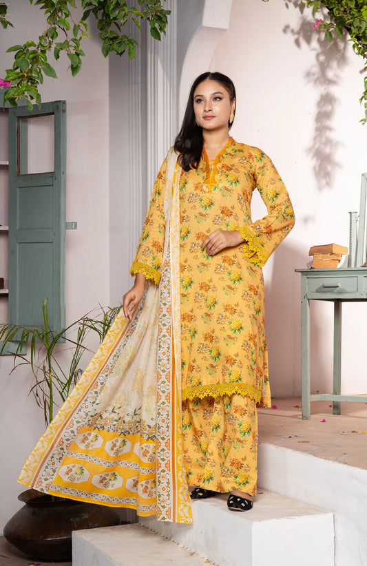 3 Piece Printed Lawn Unstitched Suit | Printed Lawn-25