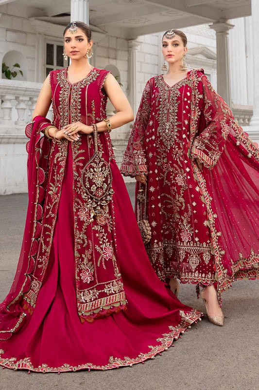 3 Piece Unstitched Embroidered Chiffon Suit | Gleam 25