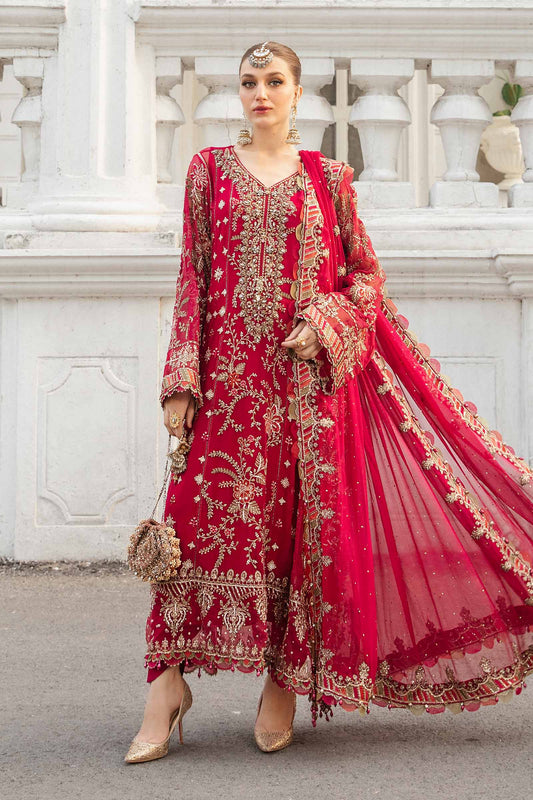 3 Piece Unstitched Embroidered Chiffon Suit | Gleam 25