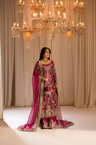 3 Piece Embroidered Chiffon Suit | Gleam 25
