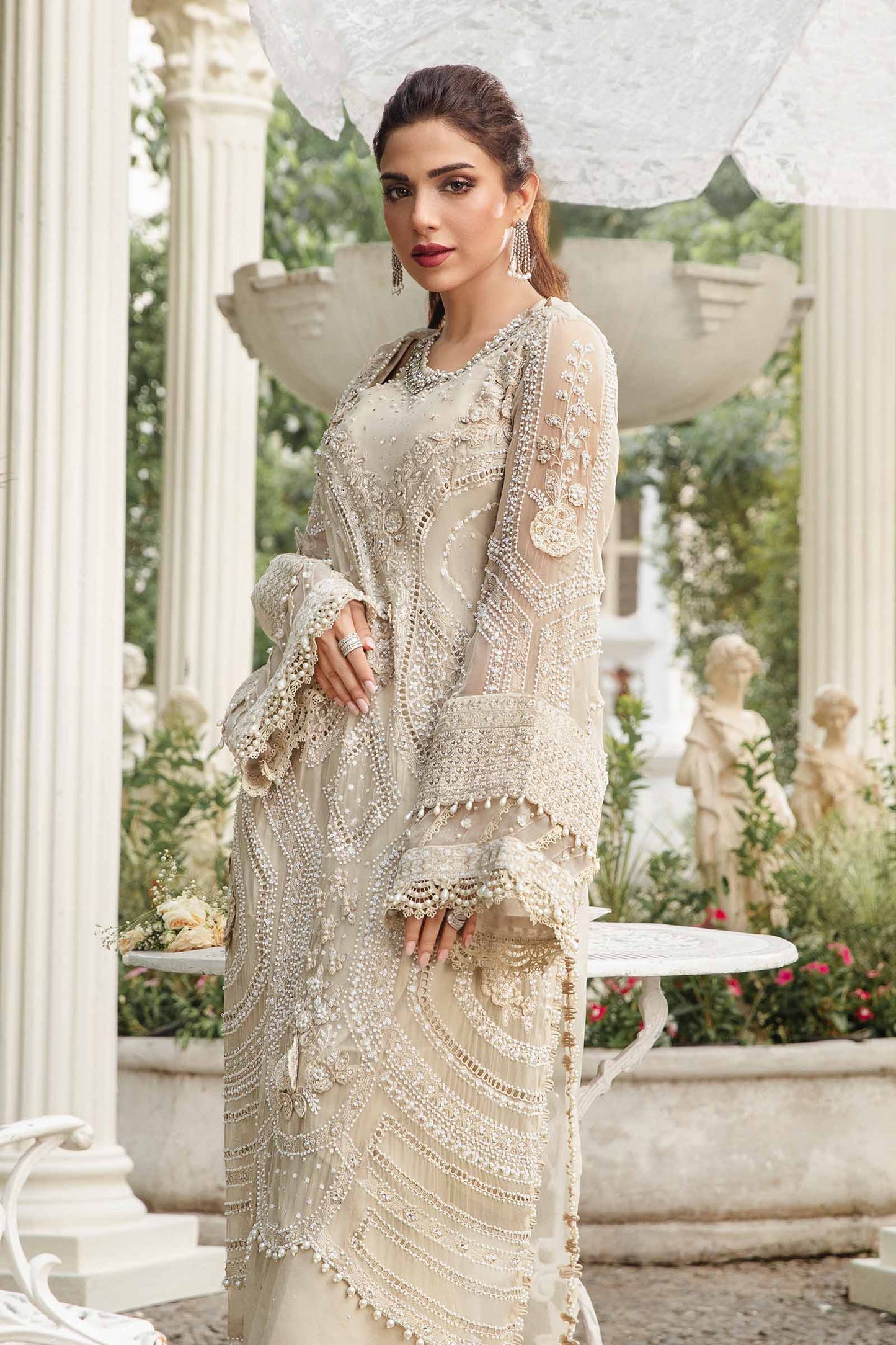 3 Piece Unstitched Embroidered Chiffon Suit | Gleam 25