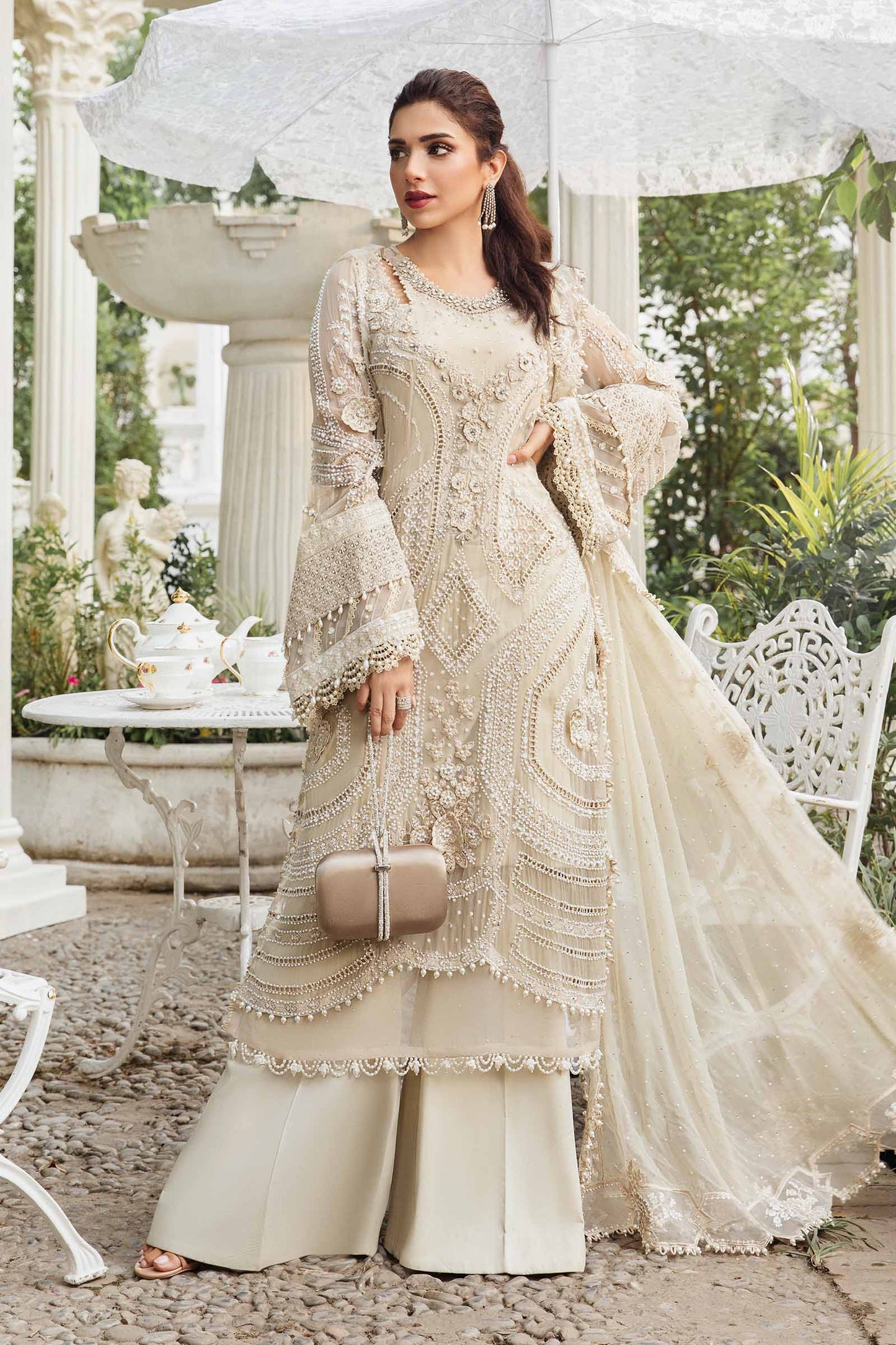 3 Piece Unstitched Embroidered Chiffon Suit | Gleam 25