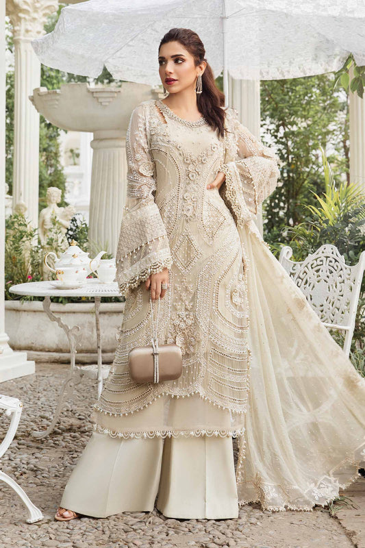 3 Piece Unstitched Embroidered Chiffon Suit | Gleam 25