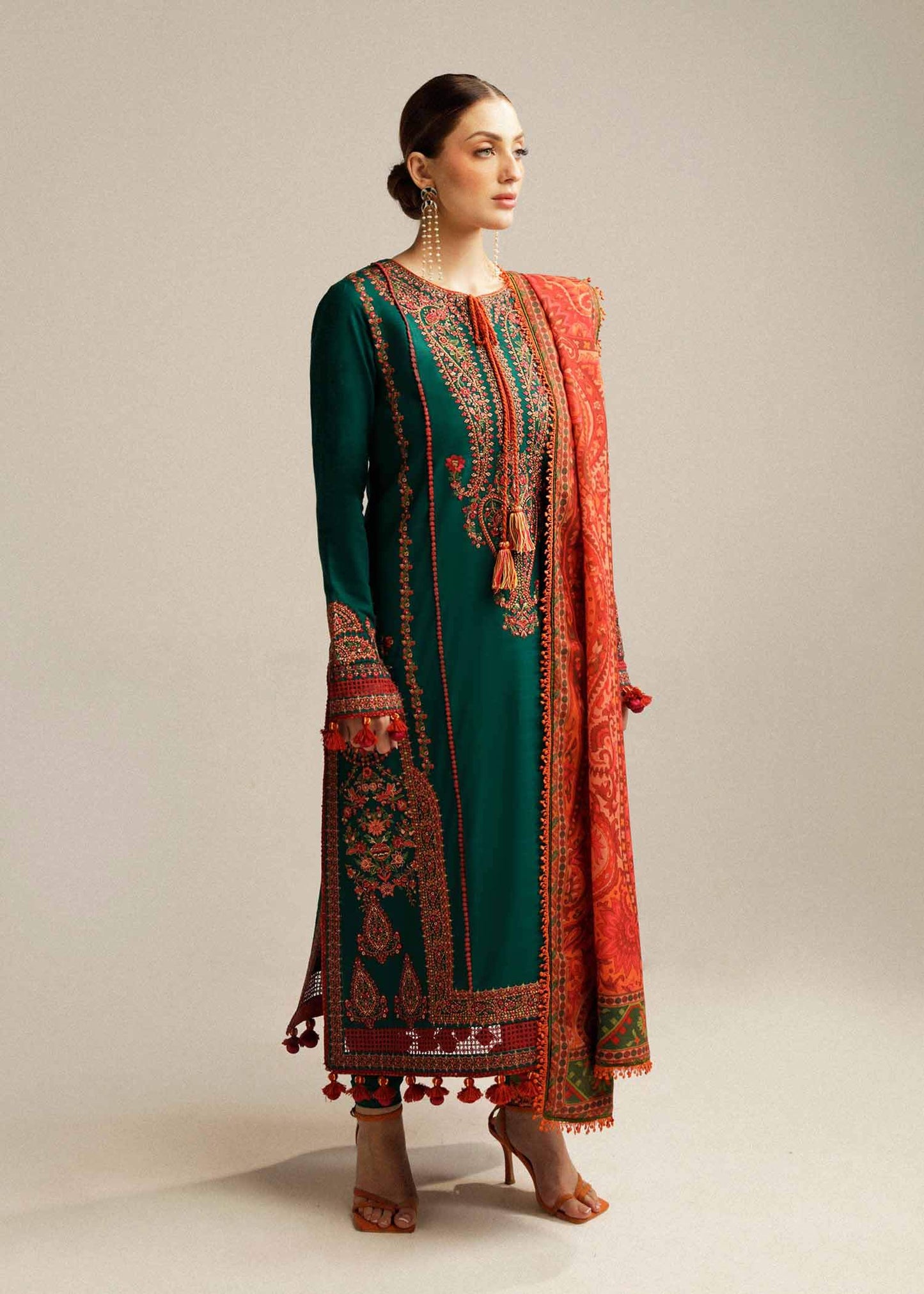 3 Piece Unstitched Embroidered Dhanak | Vol 1