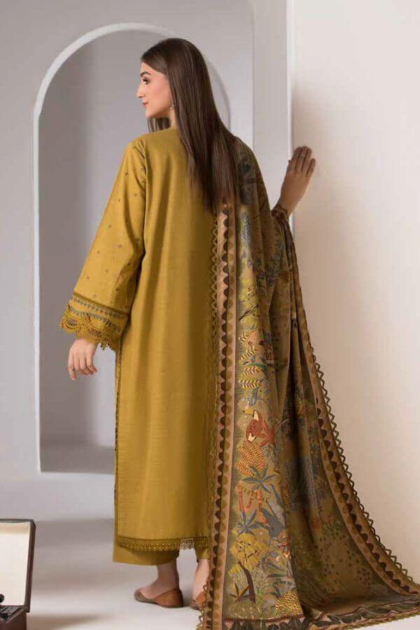 3 Piece Unstitched Embroidered Dhanak Suit | Vol 1