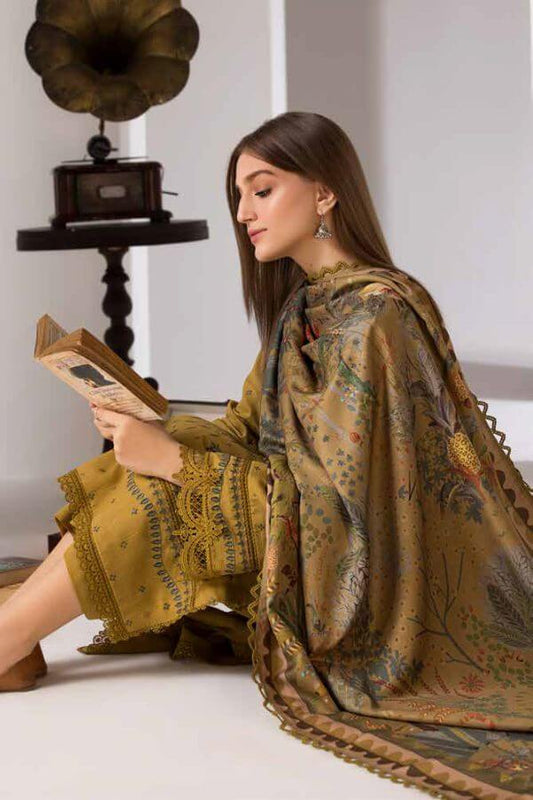 3 Piece Unstitched Embroidered Dhanak Suit | Vol 1