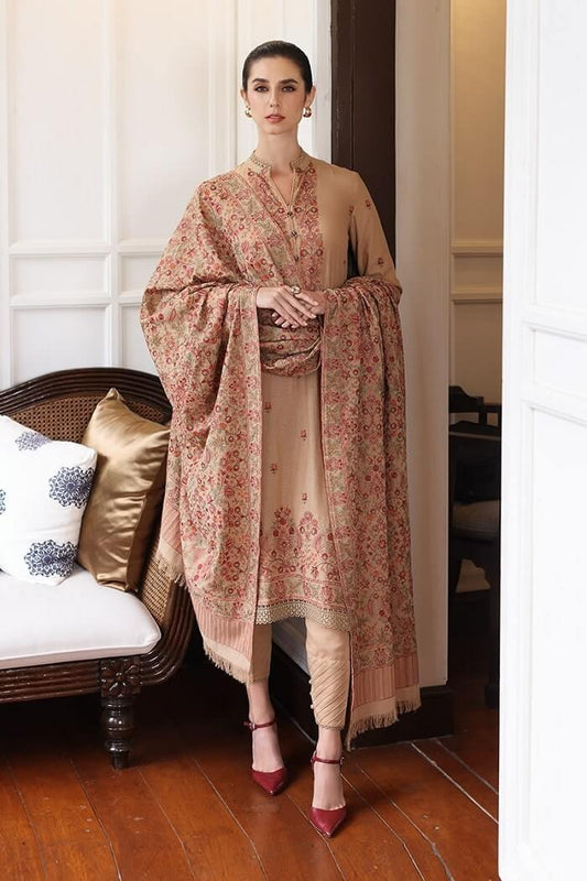 3 Piece Unstitched Embroidered Dhanak Suit | Vol 1