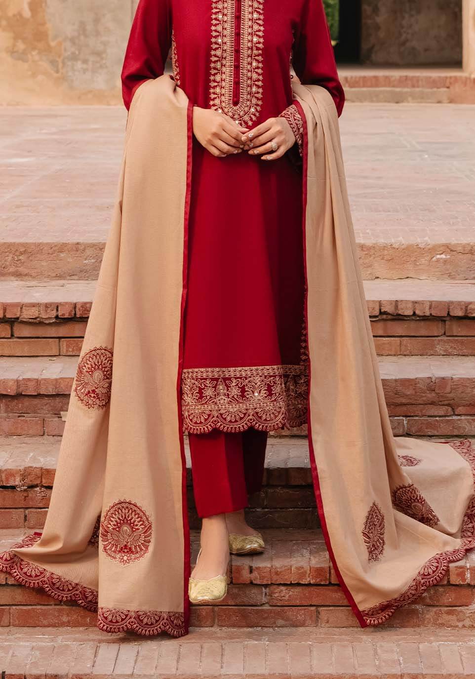 3 Piece Unstitched Embroidered Dhanak Suit | Vol 1