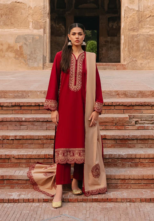3 Piece Unstitched Embroidered Dhanak Suit | Vol 1