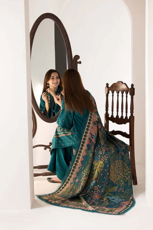 3 Piece Unstitched Embroidered Dhanak Suit | Vol 1