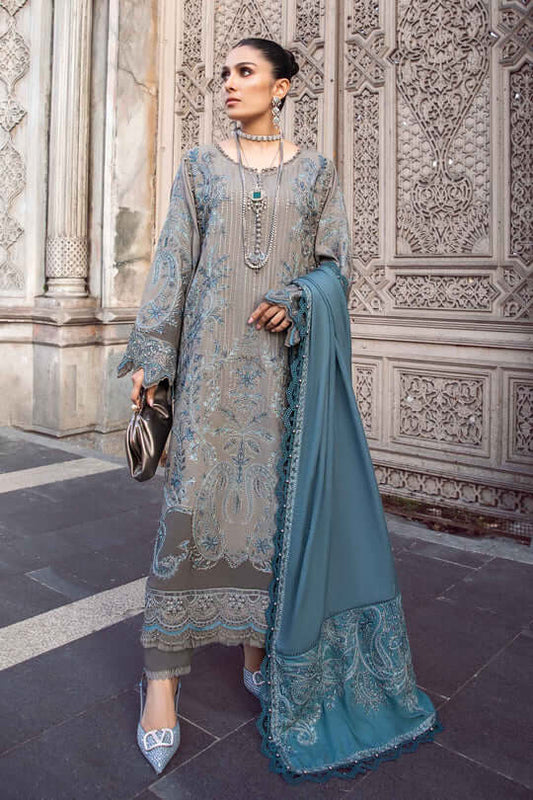 3 Piece Unstitched Embroidered Dhanak Suit | Vol 1