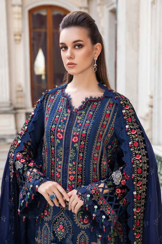 3 Piece Unstitched Embroidered Dhanak Suit | Vol 1