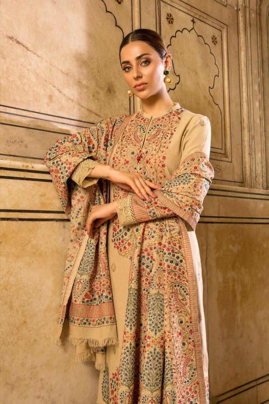 3 Piece Unstitched Embroidered Dhanak Suit | Vol 1