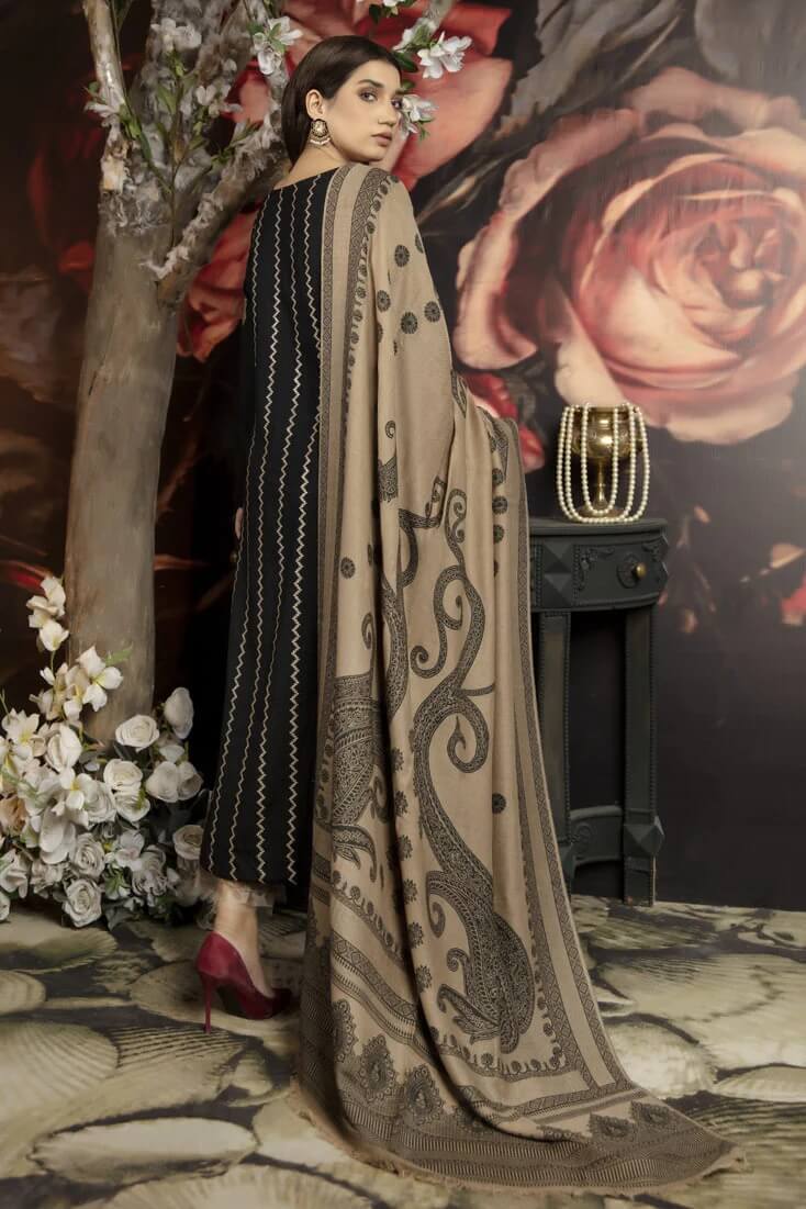 3 Piece Unstitched Embroidered Dhanak Suit | Vol 1