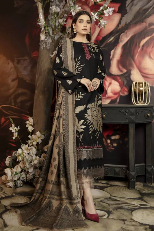 3 Piece Unstitched Embroidered Dhanak Suit | Vol 1