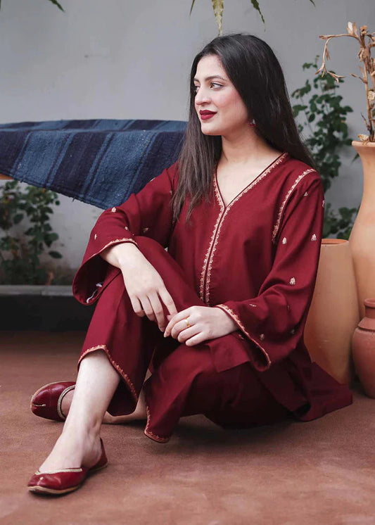 3 Piece Unstitched Embroidered Dhanak Suit | vol 1
