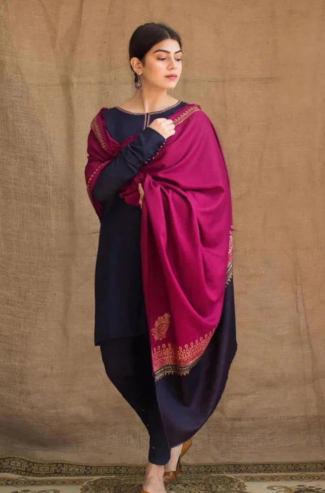 3 Piece Unstitched Embroidered Dhanak Suit | Vol 2
