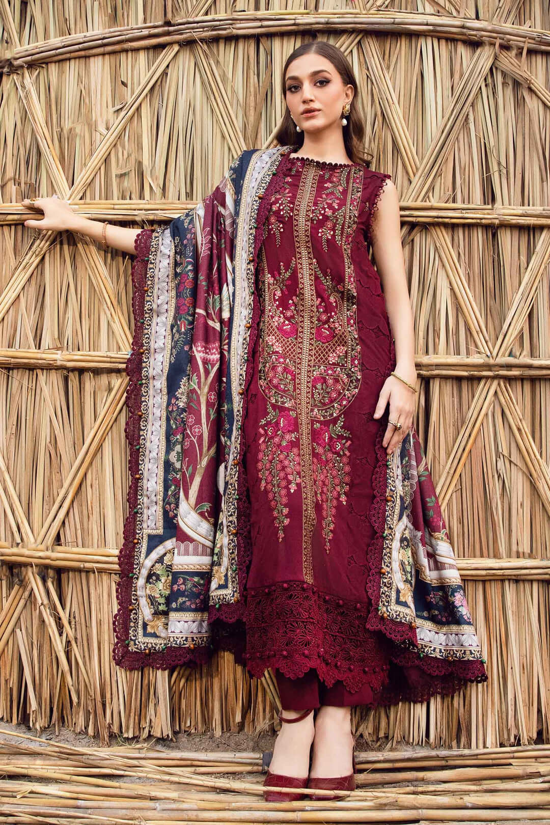 3 Piece Unstitched Embroidered Dhanak Suit | Vol 1