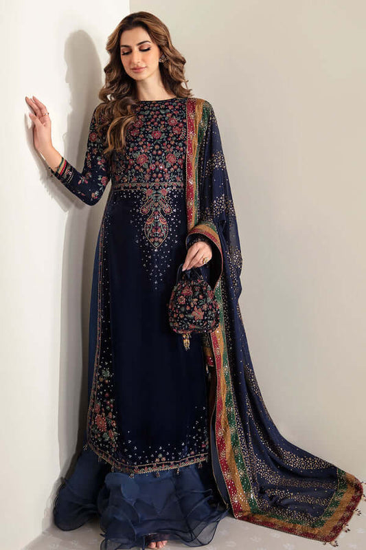 3 Piece Unstitched Embroidered Velvet Suit  | Vol 1