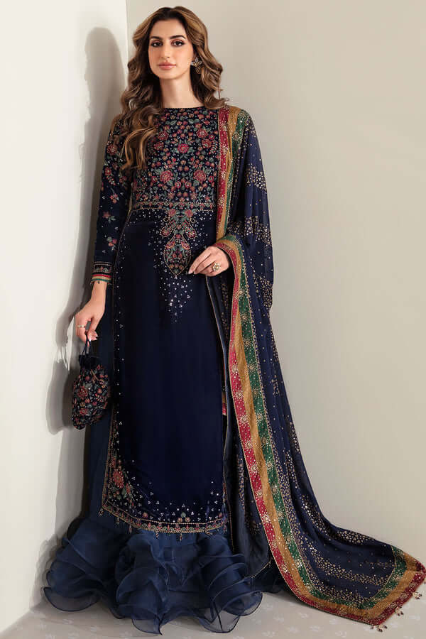3 Piece Unstitched Embroidered Velvet Suit  | Vol 1