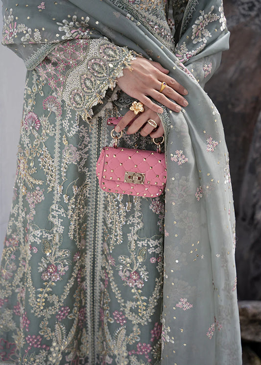 3 Piece Unstitched Embroidered Silk Suit | Gleam 25