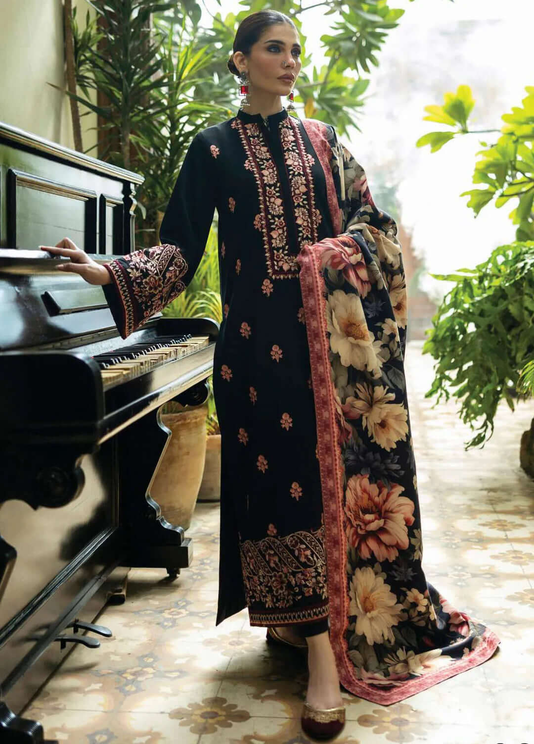 3 Piece Unstitched Embroidered Dhanak Suit | Vol 2