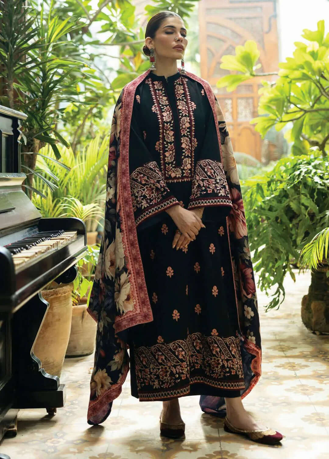 3 Piece Unstitched Embroidered Dhanak Suit | Vol 2