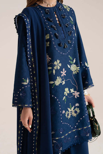 3 Piece Unstitched Heavy Embroidered Dhanak Suit