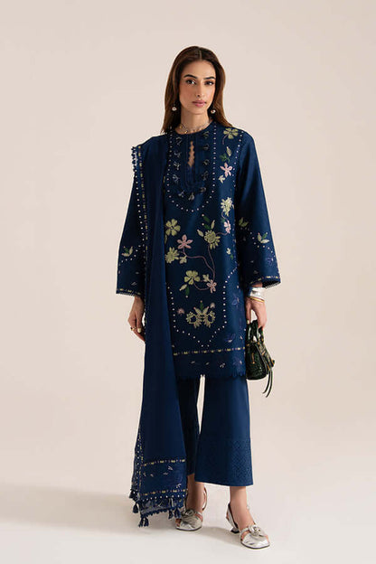 3 Piece Unstitched Heavy Embroidered Dhanak Suit