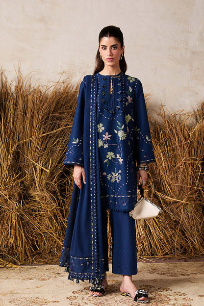 3 Piece Unstitched Heavy Embroidered Dhanak Suit
