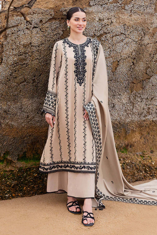 3 Piece Unstitched Embroidered Dhanak Suit | Vol 2