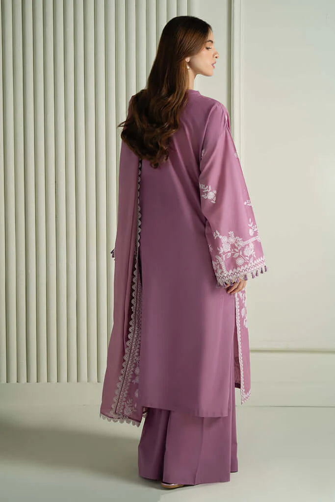 CS-900 3 Piece Unstitched Heavy Embroidered Lawn Suit with Four-sided Embroidered Chiffon Dupatta