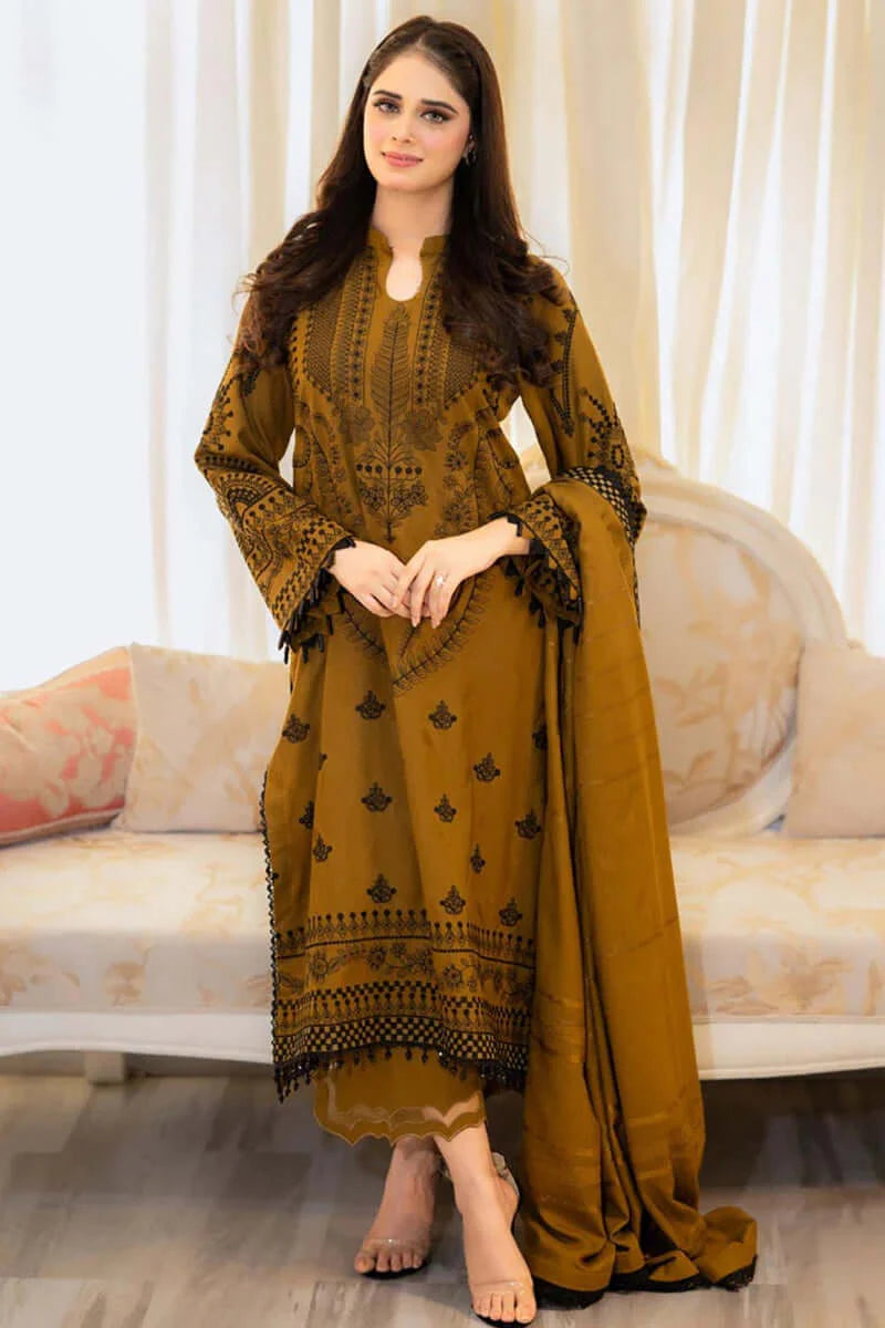 3 Piece Unstitched Heavy Embroidered Dhanak Suit | Vol 2