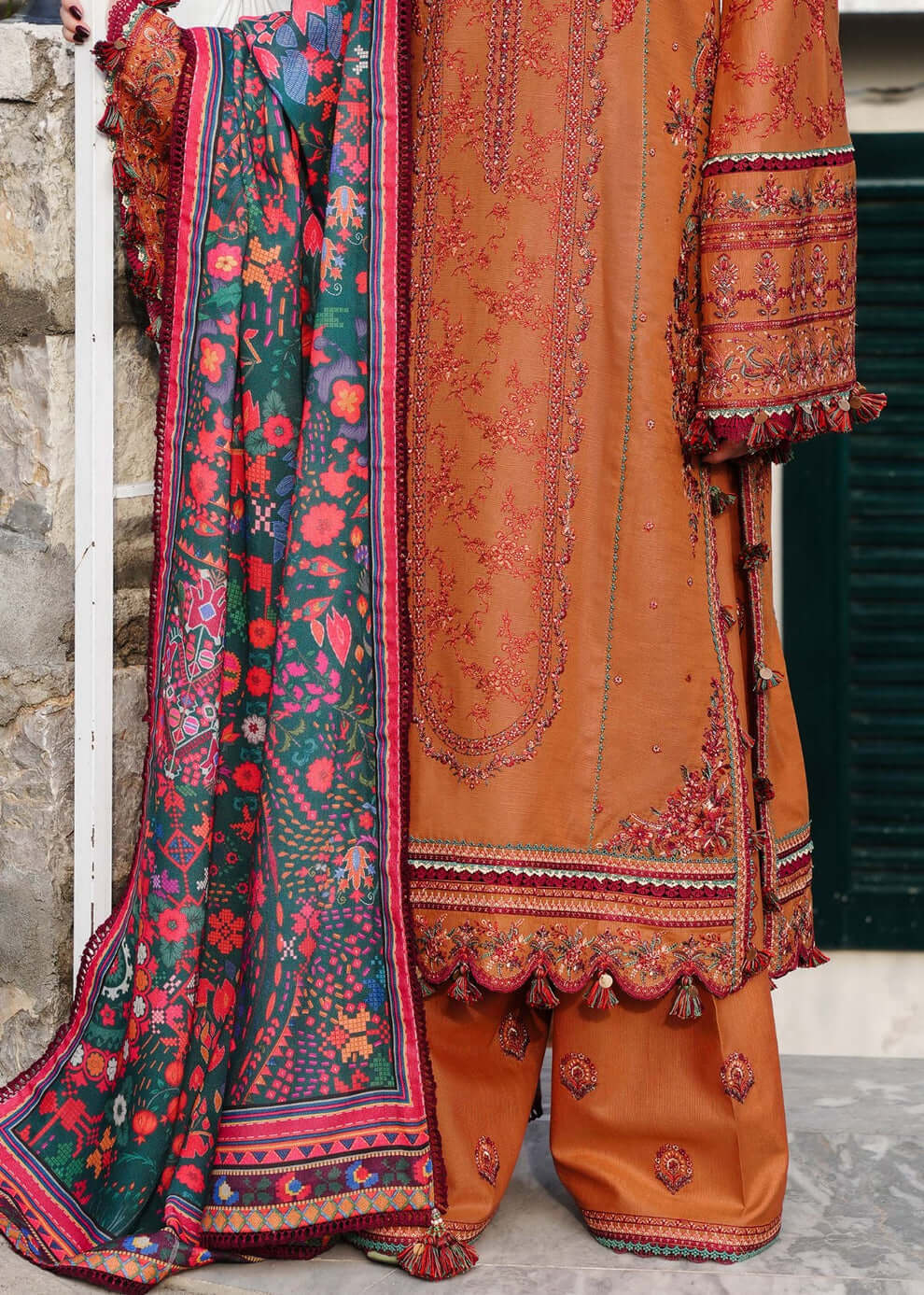 3 Piece Unstitched Embroidered Dhanak Suit | Vol 2